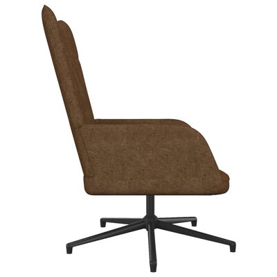 vidaXL Fotel z podnóżkiem, brązowy, obity tkaniną