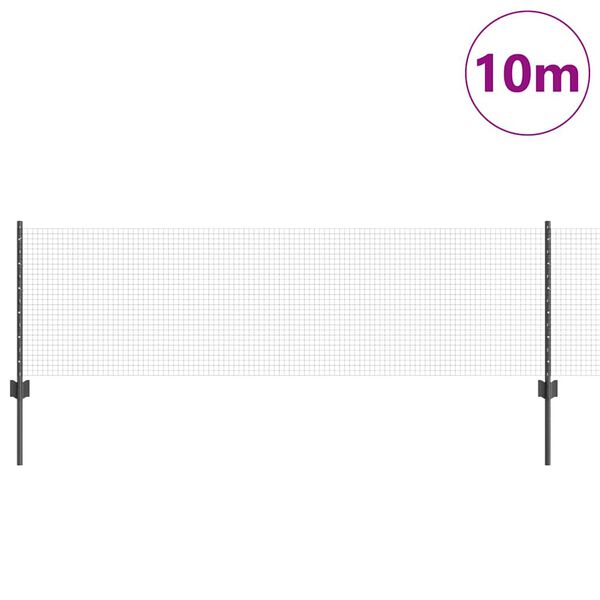 vidaXL Ogrodzenie z słupkiem Szary 0,6 x 10 m Stal i PVC