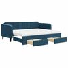 vidaXL Sofa rozsuwana z szufladami, niebieska, 90x200 cm, aksamit