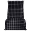 vidaXL Leżak składany czarny wz&oacute;r w kratkę 175x54x8,5cm tkanina Oxford