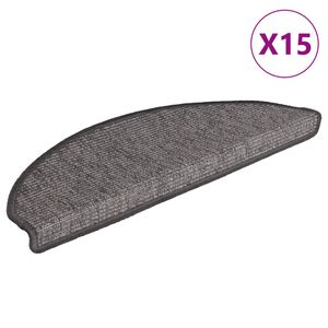 vidaXL Maty na schody 15 szt. 65x21x4 cm Beżowo-szare, p&oacute;łokrągłe, duże