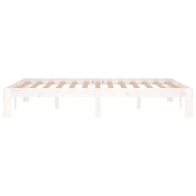 vidaXL Rama łóżka, biała, lite drewno, 120x190 cm, podwójna