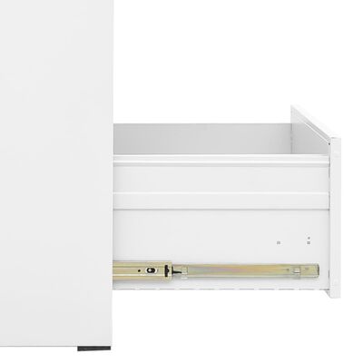 vidaXL Szafka kartotekowa, biała, 46x62x133 cm, stalowa