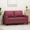 vidaXL Sofa 2-osobowa, winna czerwień, 120 cm, tapicerowana tkaniną