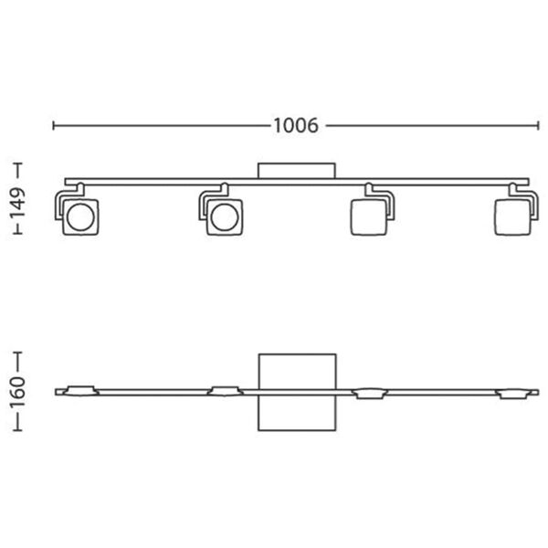 Philips myLiving Reflektor Millennium, 4x4,5 W, biały, 531943116