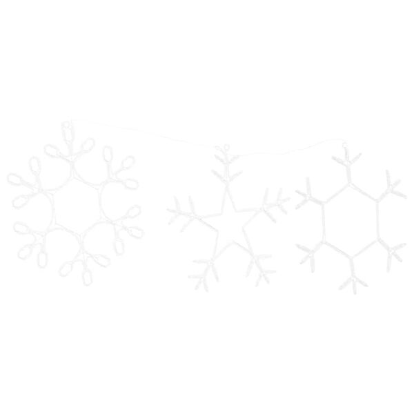 vidaXL Śnieżynka na Boże Narodzenie Ciepła biel 45 x 38 cm PVC