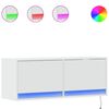 vidaXL Ścienna szafka TV z LED, biała, 100x31x35 cm