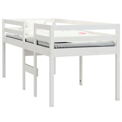 vidaXL Wysokie łóżko, białe, 75x190 cm, lite drewno sosnowe