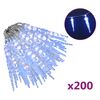 vidaXL Lampki świąteczne w kształcie sopli, 200 LED, niebieskie, 20 m