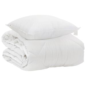 vidaXL Kołdra na Wszystkie Pory Roku z poduszką 2 pcs Biały Mikrofibra