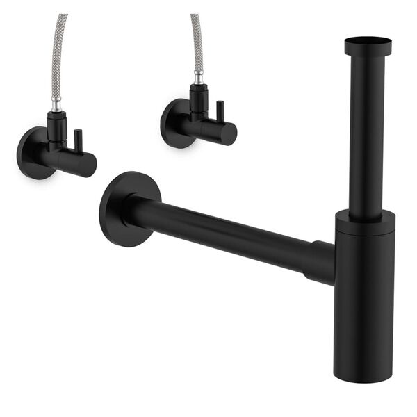 SCH&Uuml;TTE Zaw&oacute;r kątowy MS z rozetą maskującą 10 mmQ, czarny