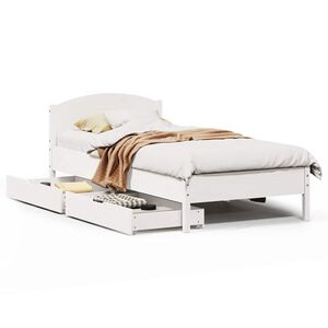 vidaXL Rama ł&oacute;żka bez materaca, biała, 75x190 cm, lite drewno sosnowe