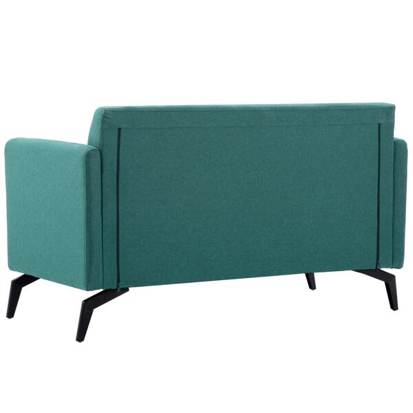 vidaXL 2-osobowa sofa tapicerowana tkaniną, 115x60x67 cm, zielona