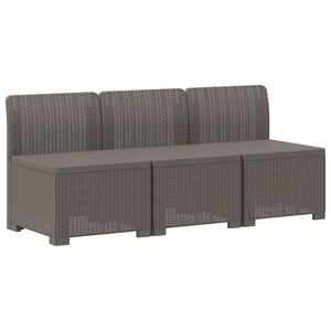 vidaXL Sofa Ogrodowa 3-osobowa Rattanowa 3-osobowy PP jasnoszary