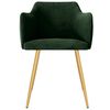 vidaXL Krzesła stołowe, 6 szt., ciemnozielone, obite aksamitem