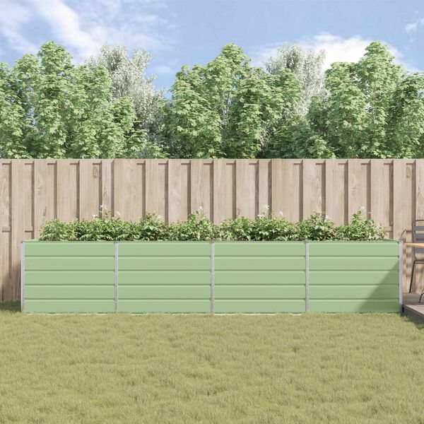 vidaXL Donica Pastelowa Zieleń 195 x 100 x 45 cm Stal Galwanizowana