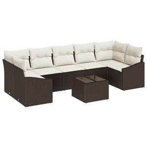 vidaXL Zestaw Sof Brązowy i Kremowy 55 x 55 x 37 cm polirattan