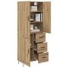 vidaXL Highboard 2 pcs Dąb rzemieślniczy Drewno inżynieryjne i szkło