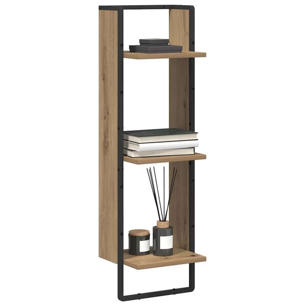 vidaXL P&oacute;łka ścienna z p&oacute;łką Dąb rzemieślniczy 30 x 25 x 100 cm