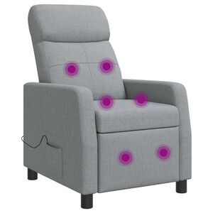vidaXL Fotel masujący jasnoszary tkanina