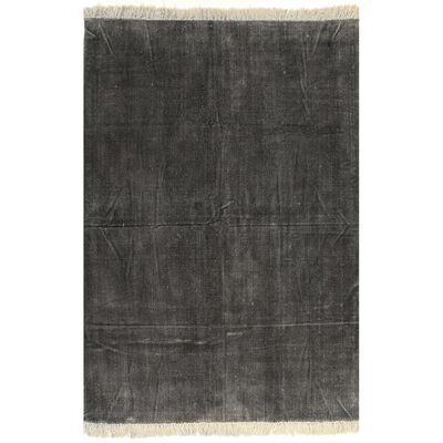 vidaXL Dywan typu kilim, bawełna, 160 x 230 cm, antracytowy
