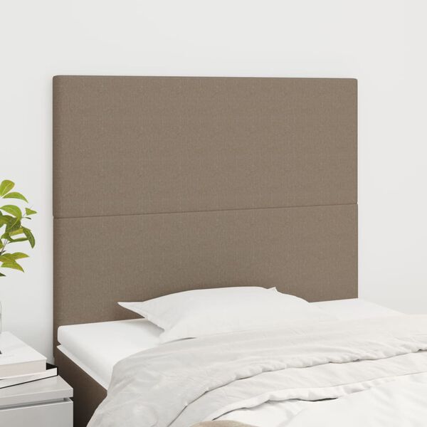 vidaXL Zagł&oacute;wek taupe 90x5x118/128 cm materiał