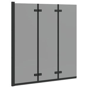 vidaXL Osłona prysznicowa Czarny 130 x 138 cm Szkło ESG i aluminium