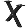 vidaXL Nogi do stolika kawowego w kształcie litery X 2 szt. Czarne 50x(30-31) cm Stal