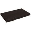 vidaXL Blat do łazienki, ciemnobrązowy, 80x50x(2-6) cm, lite drewno