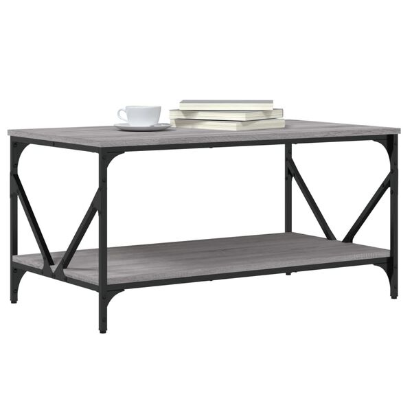 vidaXL Stolik kawowy, szary dąb sonoma, 90x50x45 cm