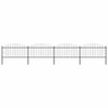vidaXL Ogrodzenie ogrodowe z wł&oacute;cznią, stalowe, 714,5 x 150 cm, czarne