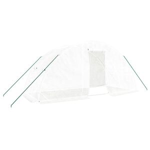 vidaXL Szklarnia ze stalową ramą, biała, 10 m&sup2;, 5x2x2,3 m