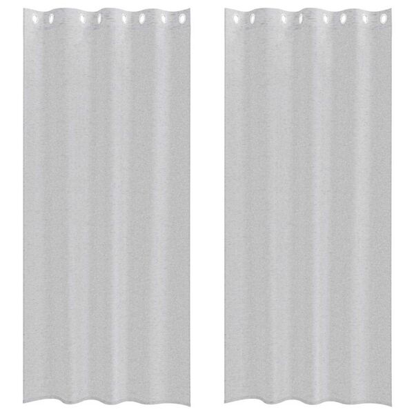 vidaXL Firany Voile 2 pcs Jasnoszary 260 x 140 cm Poliester