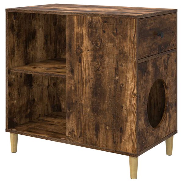 vidaXL Koty Dom Dąb wędzony 72 x 42.5 x 70 cm Materiał drewnopochodny