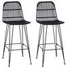 vidaXL Stołek barowy 2 szt. Czarny 44 x 55 x 109 cm Rattan i Stal
