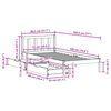 vidaXL Rama ł&oacute;żka bez materaca, biała, 75x190 cm, lite drewno sosnowe