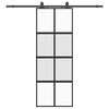 vidaXL Drzwi przesuwne z zestawem okuć czarne 76x205cm szkło hartowane