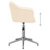 vidaXL Obrotowe krzesła stołowe, 4 szt., kremowe, obite tkaniną