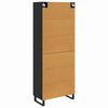 vidaXL Highboard 2 pcs Czarny Dąb Drewno inżynieryjne i szkło