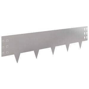 vidaXL Krawężnik do trawnika 10 szt. 100 x 25 cm Stal srebrny