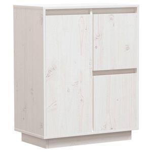 vidaXL Szafka, biała, 60 x 34 x 75 cm, lite drewno sosnowe