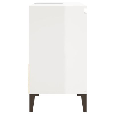 vidaXL Szafka łazienkowa, wysoki połysk, biała, 65x33x60 cm