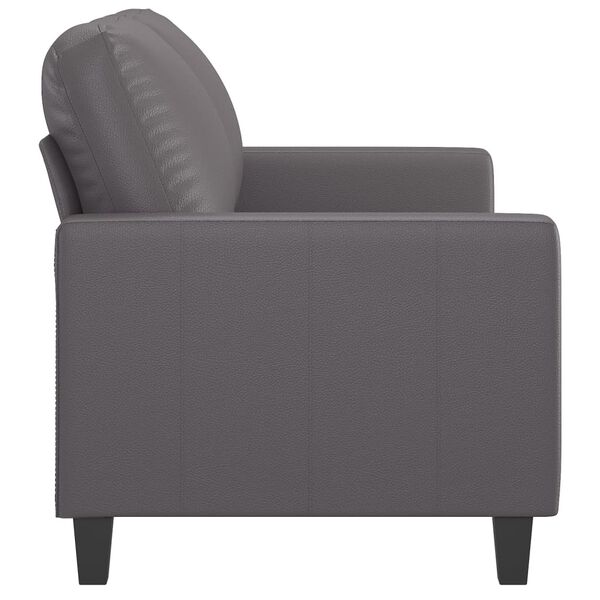vidaXL 2-osobowa sofa, szary, 120 cm, sztuczna sk&oacute;ra