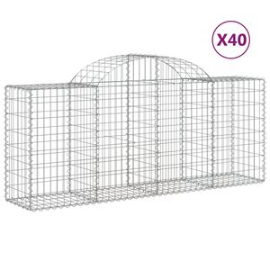 vidaXL Kosze gabionowe, 40 szt, 200x50x80/100 cm, galwanizowane żelazo