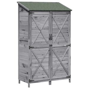 vidaXL Shed ogrodowy Szary 106 x 56 x 176,5 cm Drewno Świerkowe