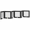 vidaXL Składana bramka dla psa z podp&oacute;rkami 6 pcs Czarny dąb 482 cm