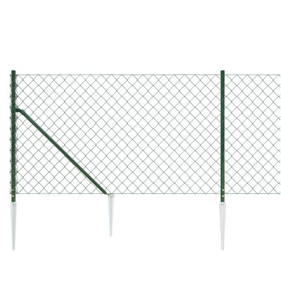vidaXL Ogrodzenie z siatki, z kotwami, zielone, 0,8x10 m
