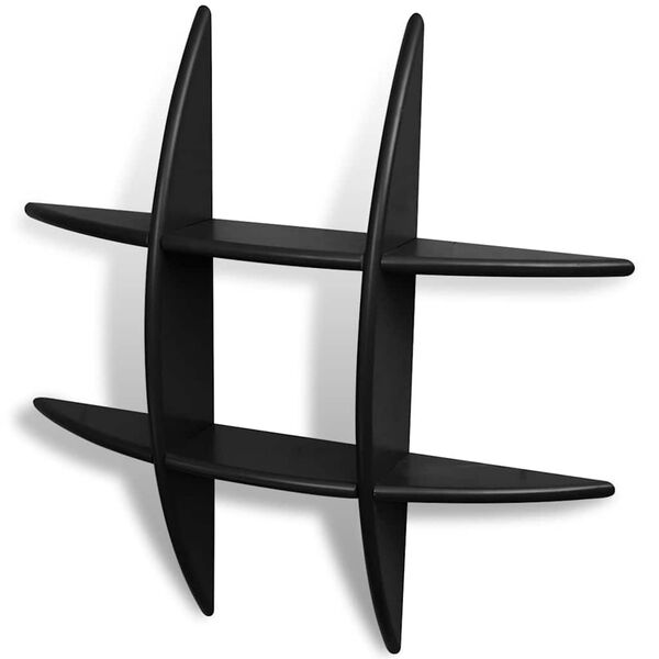 vidaXL P&oacute;łki ścienne, 2 szt., czarne