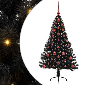 vidaXL Sztuczna choinka z oświetleniem na Boże Narodzenie 120 cm PVC