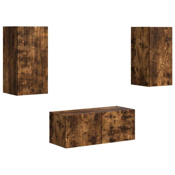 vidaXL Zestaw szafek RTV 6 pcs Dąb wędzony Materiał drewnopochodny